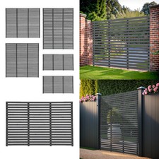 Grey Slatted Fence Panels